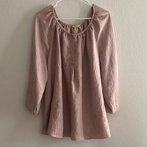 Max Studio Blush Pink Peasant Top